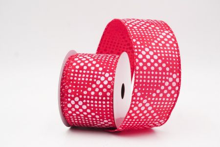 Czerwona elegancka wstążka z ornamentami na Boże Narodzenie_KF9702GC-7-7