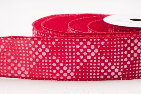 Czerwona elegancka wstążka z ornamentami na Boże Narodzenie_KF9702GC-7-7