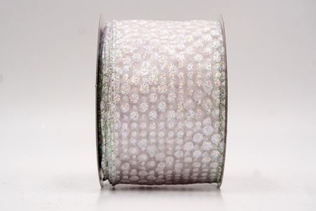 Biała elegancka wstążka z ornamentami na Boże Narodzenie_KF9703GN-1