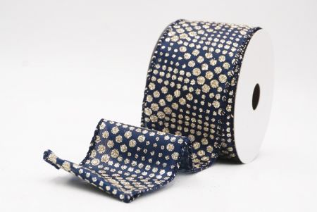 Niebieska elegancka wstążka z ornamentami na Boże Narodzenie_KF9705GC-4-4