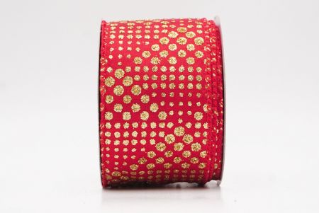 Czerwona elegancka wstążka z ornamentami na Boże Narodzenie_KF9705GC-7-7