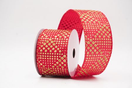 Czerwona elegancka wstążka z ornamentami na Boże Narodzenie_KF9705GC-7-7