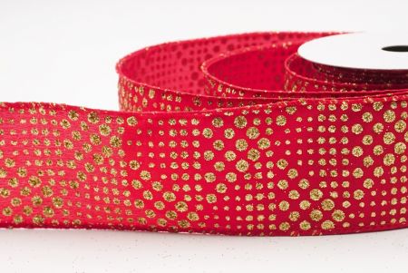 Czerwona elegancka wstążka z ornamentami na Boże Narodzenie_KF9705GC-7-7