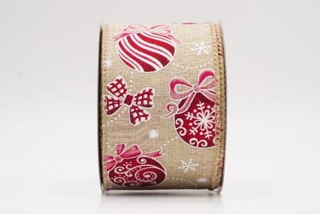 Hellbraune Weihnachtsornamente & Schneeflocken Drahtband_KF9706GC-13-183