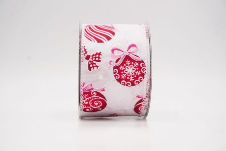 Weiße Weihnachtsornamente & Schneeflocken Drahtband_KF9707GC-1-1