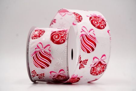 Weiße Weihnachtsornamente & Schneeflocken Drahtband_KF9707GC-1-1