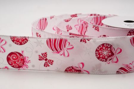 Weiße Weihnachtsornamente & Schneeflocken Drahtband_KF9707GC-1-1