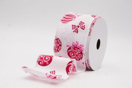 Weiße Weihnachtsornamente & Schneeflocken Drahtband_KF9707GC-1-1