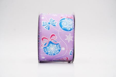 Lila Weihnachtsornamente & Schneeflocken Drahtband_KF9707GC-11-11