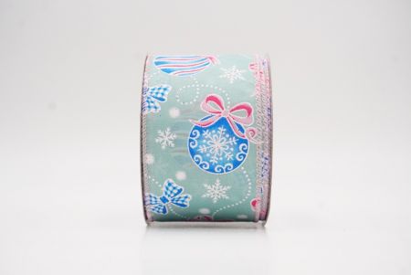 Aqua grüne Weihnachtsornamente & Schneeflocken Drahtband_KF9707GC-15-5