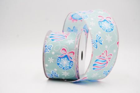 Aqua grüne Weihnachtsornamente & Schneeflocken Drahtband_KF9707GC-15-5