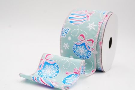 Aqua grüne Weihnachtsornamente & Schneeflocken Drahtband_KF9707GC-15-5