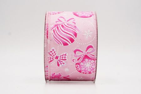 Rosa Weihnachtsornamente & Schneeflocken Drahtband_KF9707GC-5-5