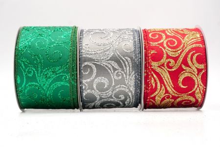 Glitter Filigree Swirl Wired Ribbon_KF9708.KF9709.KF9710