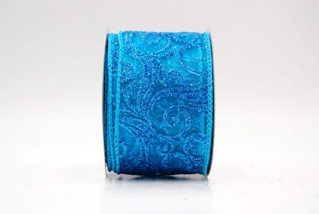 Sky Blue Sheer_Glitter Filigree Swirl Wired Ribbon_KF9708GC-55-213