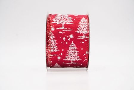 लाल नॉर्डिक क्रिसमस ट्री और स्नोफ्लेक वायर्ड रिबन_KF9714GR-7