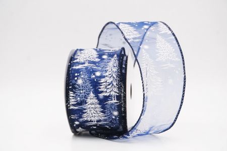 नीला नॉर्डिक क्रिसमस ट्री और स्नोफ्लेक वायर्ड रिबन_KF9715GC-4-4