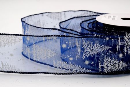 नीला नॉर्डिक क्रिसमस ट्री और स्नोफ्लेक वायर्ड रिबन_KF9715GC-4-4