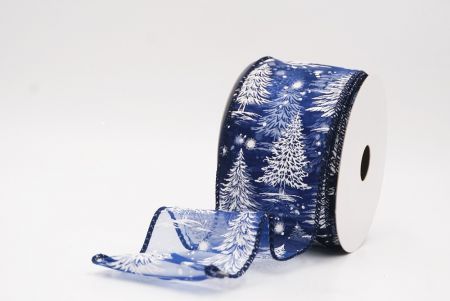 नीला नॉर्डिक क्रिसमस ट्री और स्नोफ्लेक वायर्ड रिबन_KF9715GC-4-4