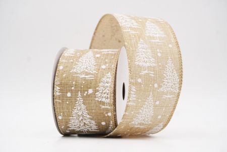 हल्का भूरा नॉर्डिक क्रिसमस ट्री और स्नोफ्लेक वायर रिबन_KF9717GC-14-183