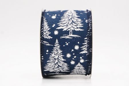 नीला नॉर्डिक क्रिसमस ट्री और स्नोफ्लेक वायर्ड रिबन_KF9717GC-4-4