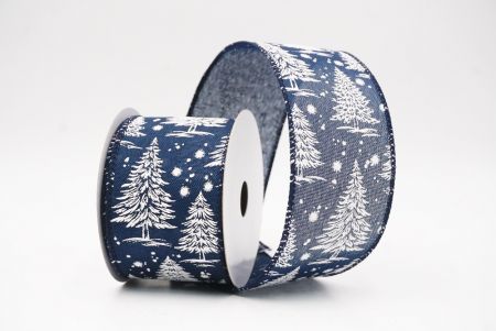 नीला नॉर्डिक क्रिसमस ट्री और स्नोफ्लेक वायर्ड रिबन_KF9717GC-4-4