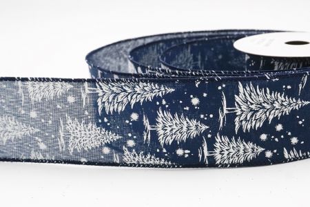 नीला नॉर्डिक क्रिसमस ट्री और स्नोफ्लेक वायर्ड रिबन_KF9717GC-4-4