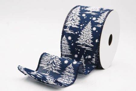 नीला नॉर्डिक क्रिसमस ट्री और स्नोफ्लेक वायर्ड रिबन_KF9717GC-4-4
