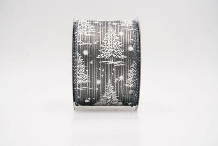 ग्रे नॉर्डिक क्रिसमस ट्री और स्नोफ्लेक वायर रिबन_KF9718GC-50-123