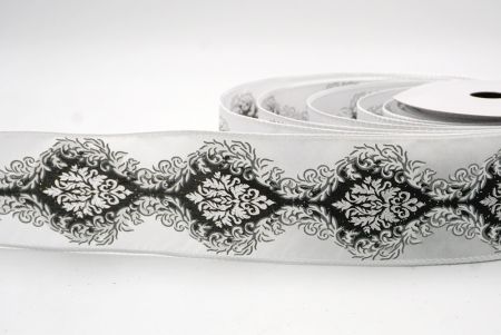 Белая_дамасская элегантная лента_KF9723GC-1-1