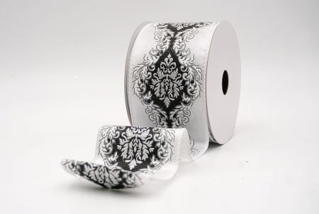 Белая_дамасская элегантная лента_KF9723GC-1-1