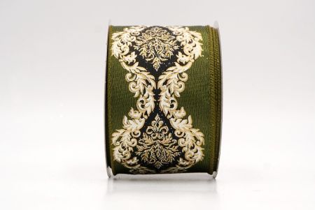 Светло-зеленая_дамасская элегантная лента_KF9723GC-15-185