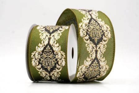 Светло-зеленая_дамасская элегантная лента_KF9723GC-15-185