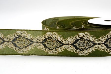 Светло-зеленая_дамасская элегантная лента_KF9723GC-15-185