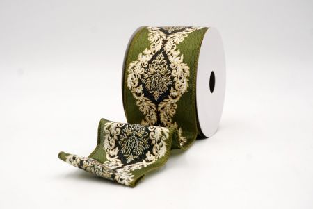 Светло-зеленая_дамасская элегантная лента_KF9723GC-15-185