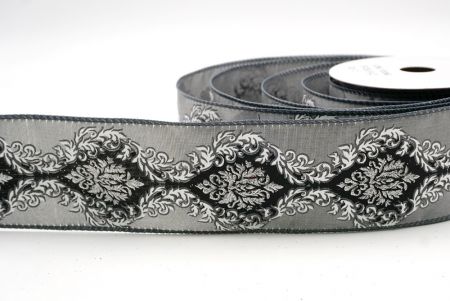 Серая_дамасская элегантная лента_KF9723GC-50-123