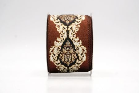 Коричневая_дамасская элегантная лента_KF9723GC-58-58
