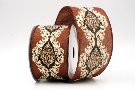 Коричневая_дамасская элегантная лента_KF9723GC-58-58