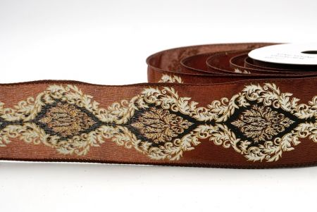Коричневая_дамасская элегантная лента_KF9723GC-58-58