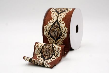 Коричневая_дамасская элегантная лента_KF9723GC-58-58