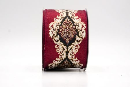 Бордо_дамасская элегантная лента_KF9723GC-8-8