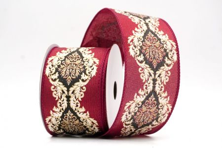 Бордо_дамасская элегантная лента_KF9723GC-8-8