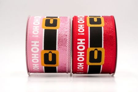 Santa Belt Ho Ho Ho Wired Ribbon_KF9728.KF9729