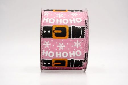 Pink_Santa Belt Ho Ho Ho Wired Ribbon_KF9728GC-5-5