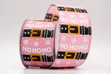 Pink_Santa Belt Ho Ho Ho Wired Ribbon_KF9728GC-5-5