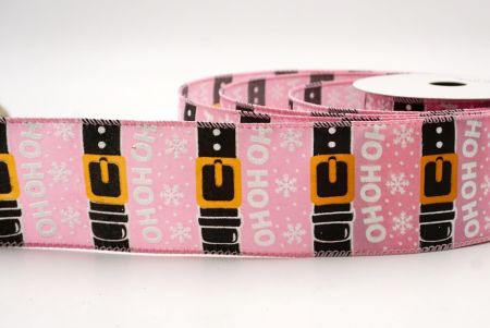 Pink_Santa Belt Ho Ho Ho Wired Ribbon_KF9728GC-5-5