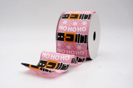 Pink_Santa Belt Ho Ho Ho Wired Ribbon_KF9728GC-5-5