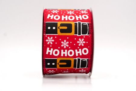 Red_Santa Belt Ho Ho Ho Wired Ribbon_KF9728GC-7-7