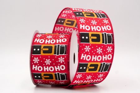 Red_Santa Belt Ho Ho Ho Wired Ribbon_KF9728GC-7-7