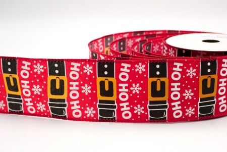 Red_Santa Belt Ho Ho Ho Wired Ribbon_KF9728GC-7-7